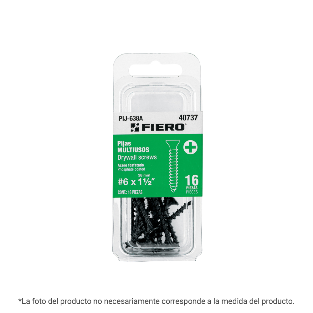 Blíster 20 pijas #6 x 1' cabeza plana phillips multiusos PIJ-625A