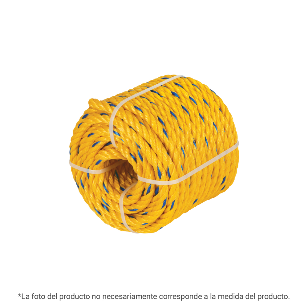 Metro cuerda amarilla de polipropileno 16mm, rollo 9m CUE-161M