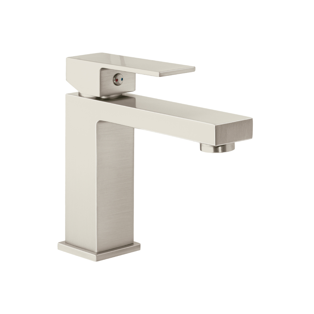 Monomando corto para lavabo, satín, FOSET KUBO KUM-45N