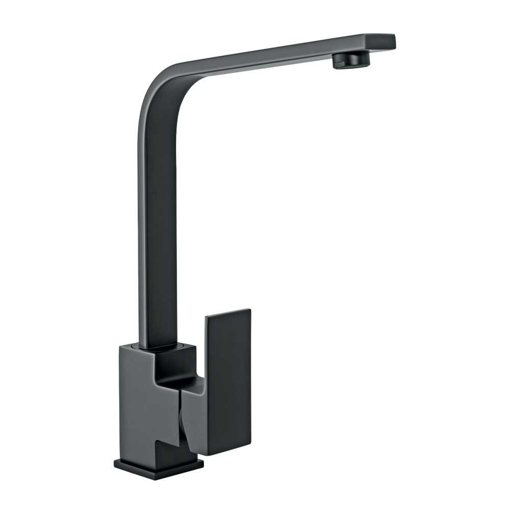 Monomando cuello alto para fregadero, negro, FOSET KUBO KUF-83M