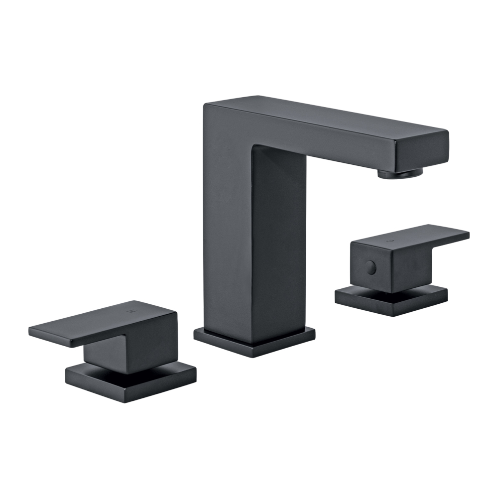 Mezcladora para lavabo taladros separados, negro, FOSET KUBO KUM-91M