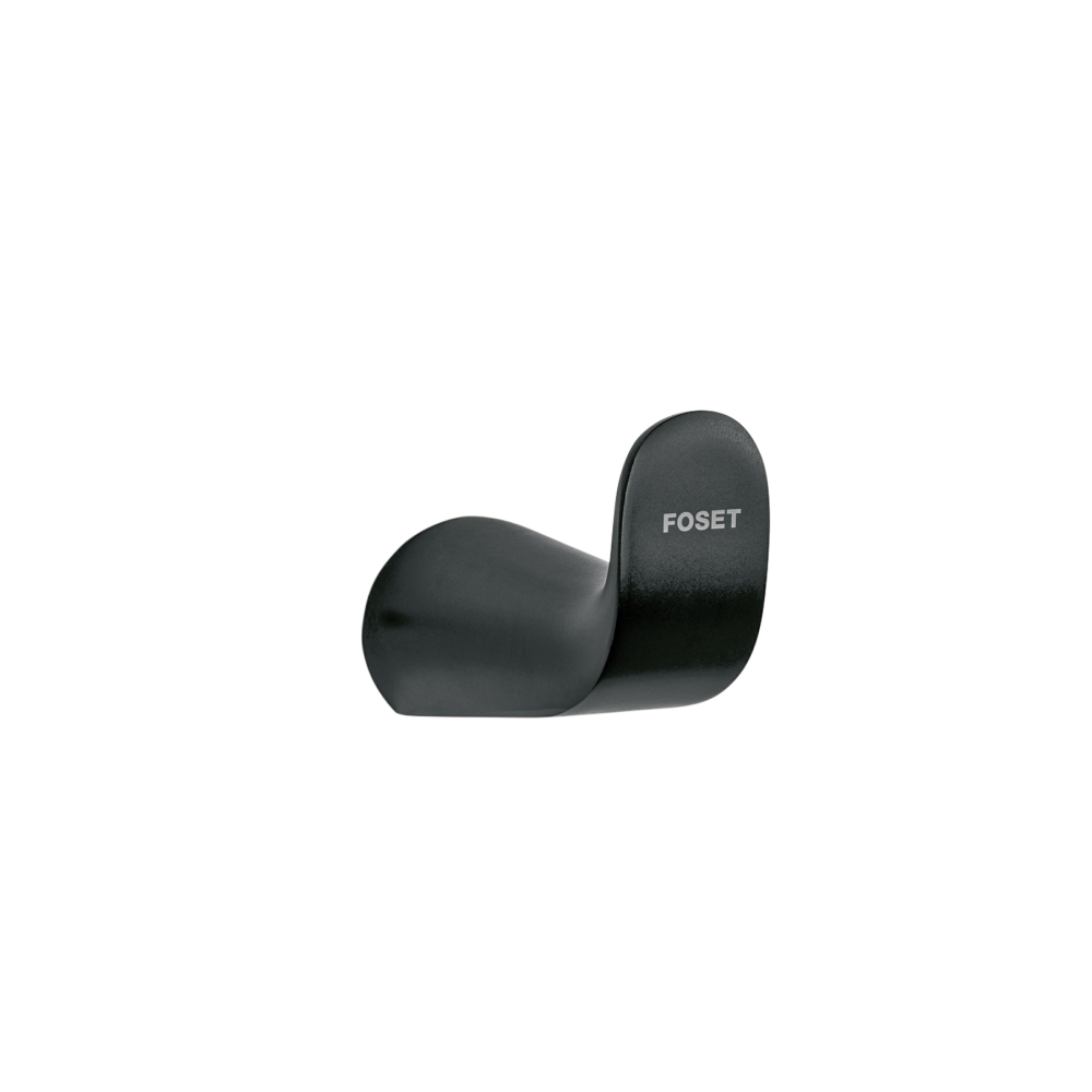 Gancho sencillo para toallas, negro, FOSET RIVIERA RIA-73M