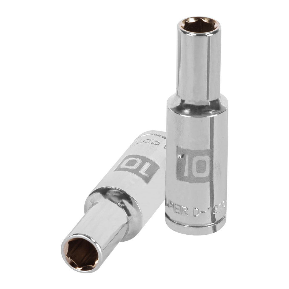 Dado largo de 10 mm, 6 puntas, cuadro 1/2', TRUPER D-1210-ML