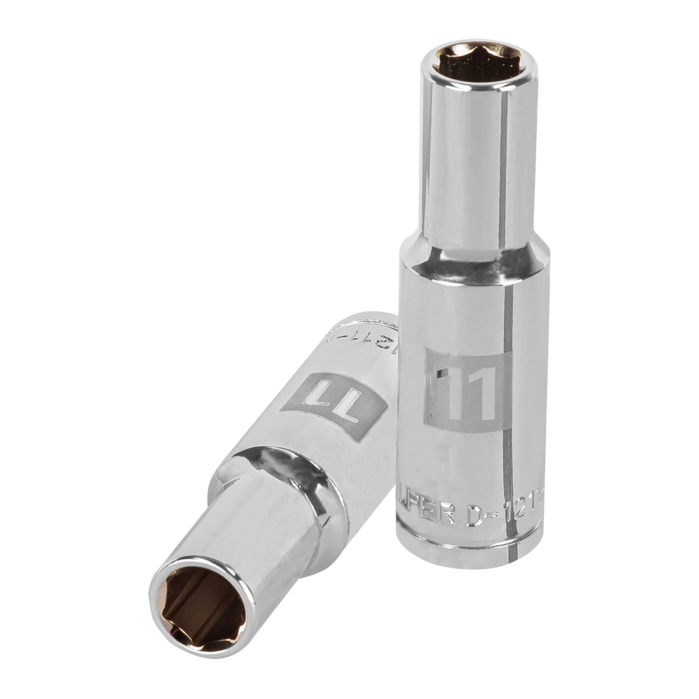 Dado largo de 11 mm, 6 puntas, cuadro 1/2', TRUPER D-1211-ML