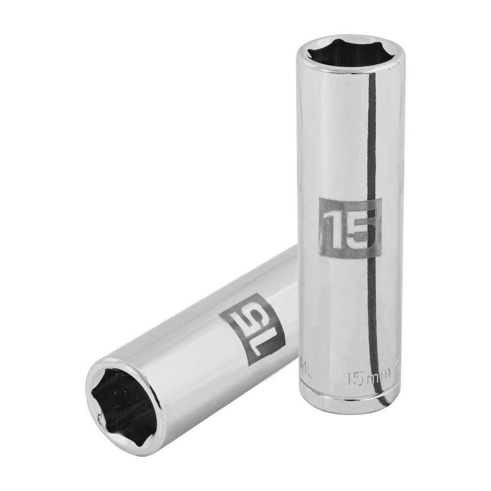 Dado largo de 15 mm, 6 puntas, cuadro 1/2', TRUPER D-1215-ML