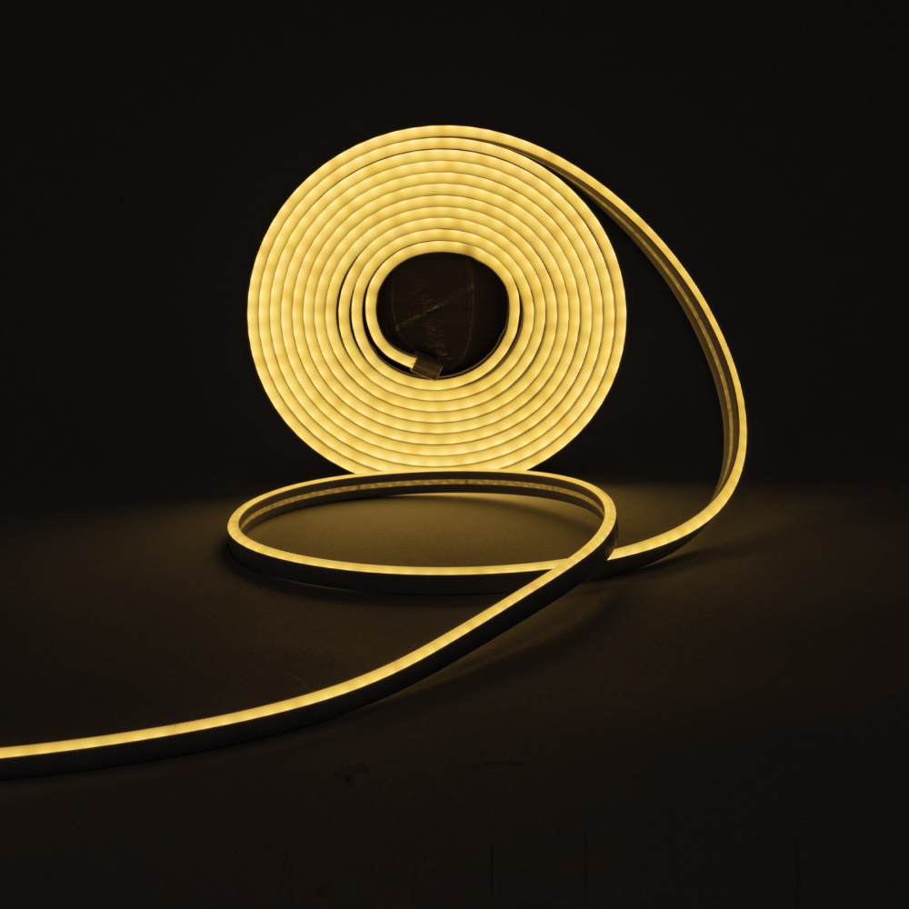 Tira flex LED neón 14 W para interior y exterior, 5 m, ámbar TIR-02NL
