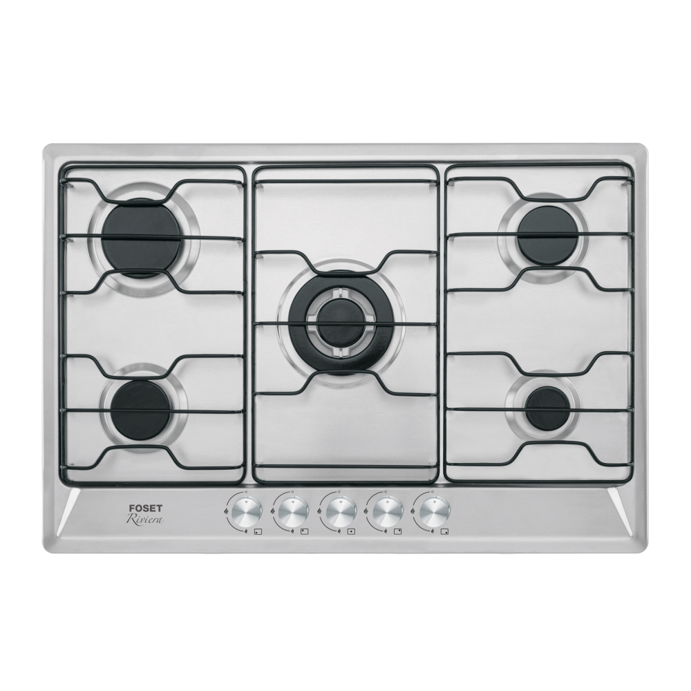 Parrilla gas empotrable 75 cm, 5 quemadores, esmalte, FOSET PAE-5F