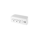 Multicontacto de pared, 490 Joules, 3 contactos y 2 USB A+C MUL-352U