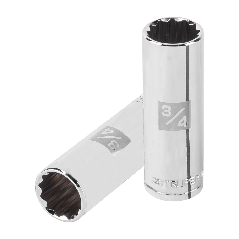 Dado largo de 3/4', 12 puntas, cuadro 1/2', TRUPER D-1224-EL