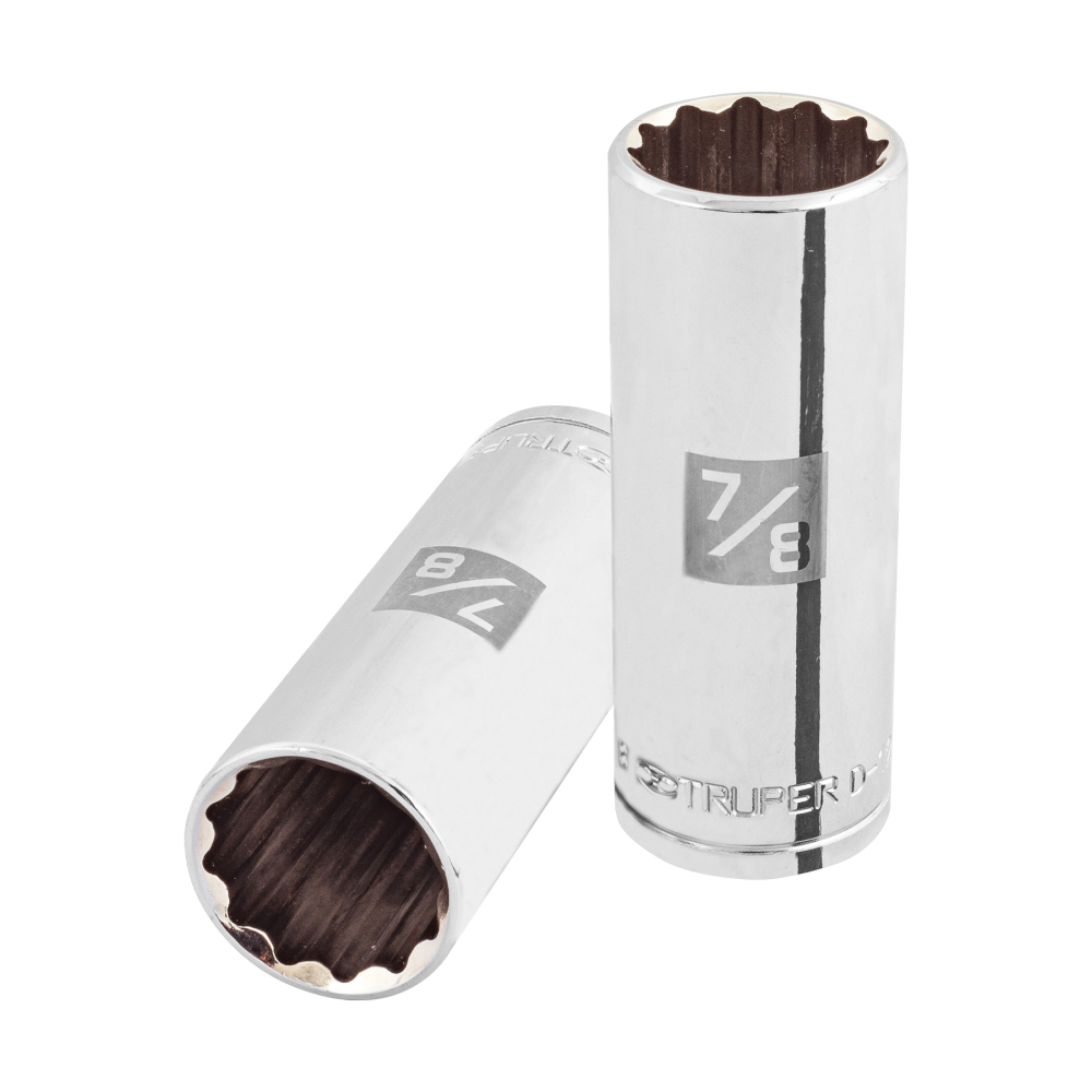 Dado largo de 7/8', 12 puntas, cuadro 1/2', TRUPER D-1228-EL