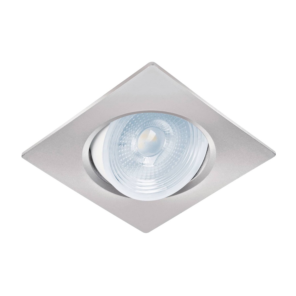 Luminario LED empotrable 5W 6500K, cuadrado, cromo, VOLTECK EMP-108L