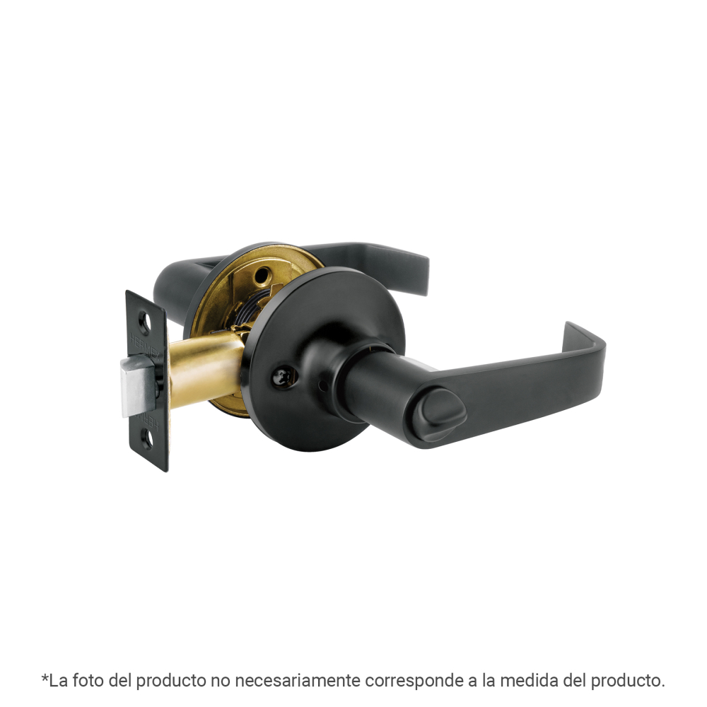 Cerradura manija 'Siena' p/recámara, negro mate, HERMEX CEMA-16R