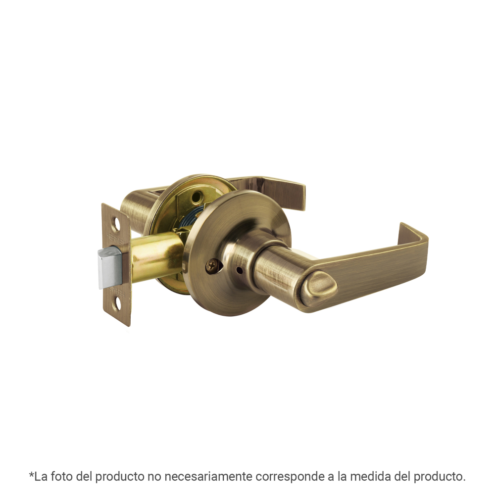 Cerradura manija 'Siena' p/recámara, latón antiguo, HERMEX CEMA-12R