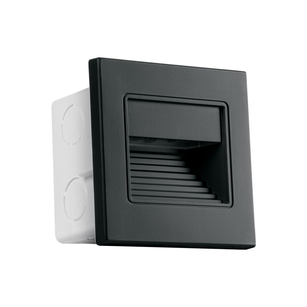 Luminario LED empotrable de cortesía 1W 3000K, negro VOLTECK EMP-701L