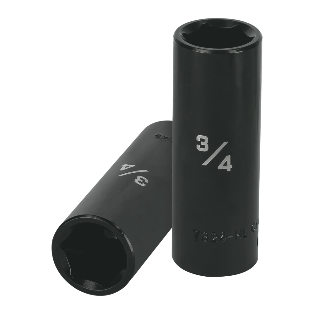 Dado largo impacto de 3/4', 6 puntas, cuadro 1/2', TRUPER D-7324-HL