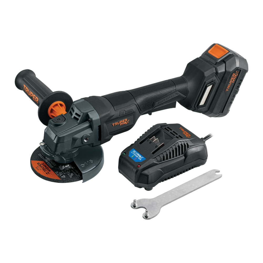 Esmeriladora 4-1/2', 20V, int. paleta, 1 batería 4Ah, MAX MAX-20EP