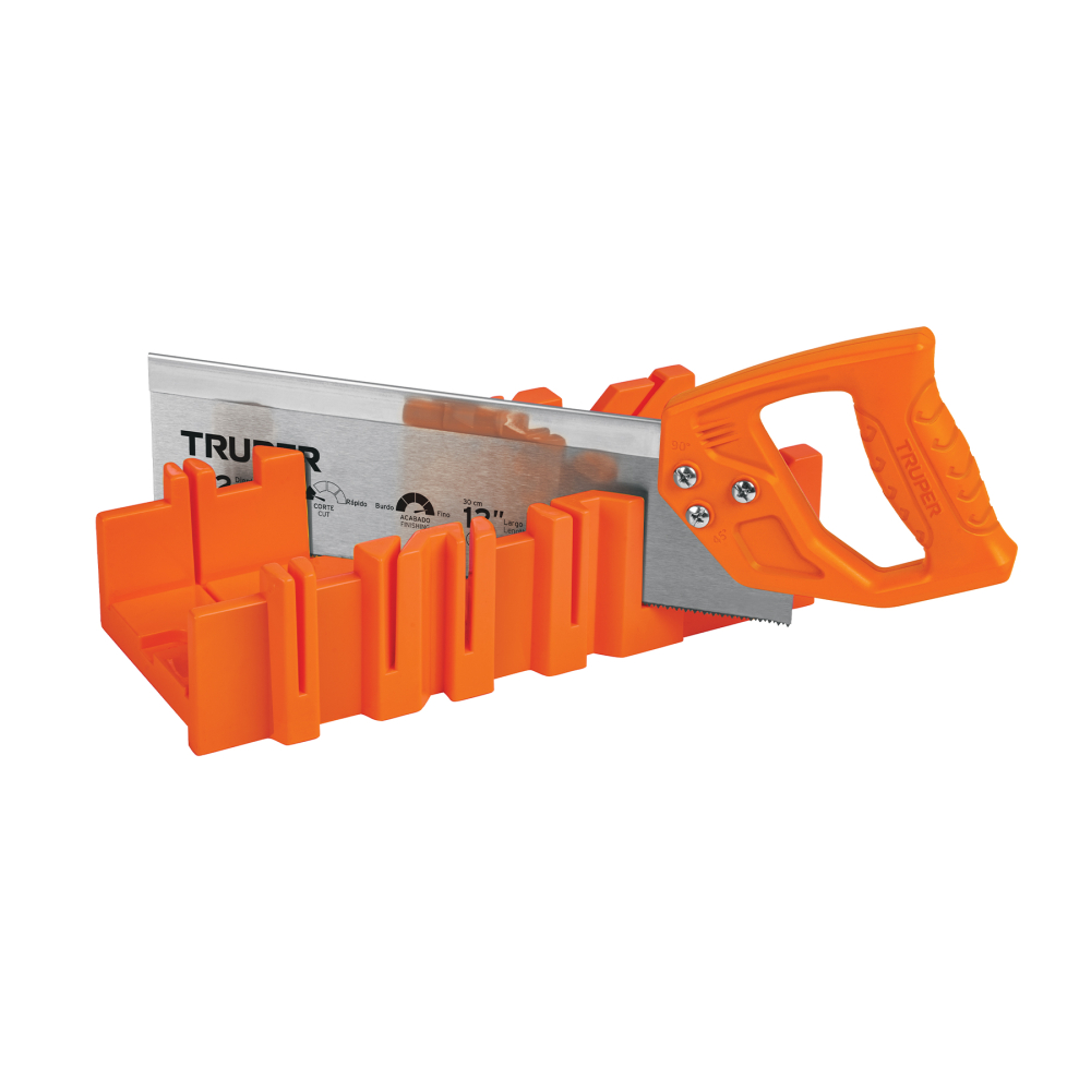 Caja de inglete con serrucho de costilla 12', TRUPER CAIN-12