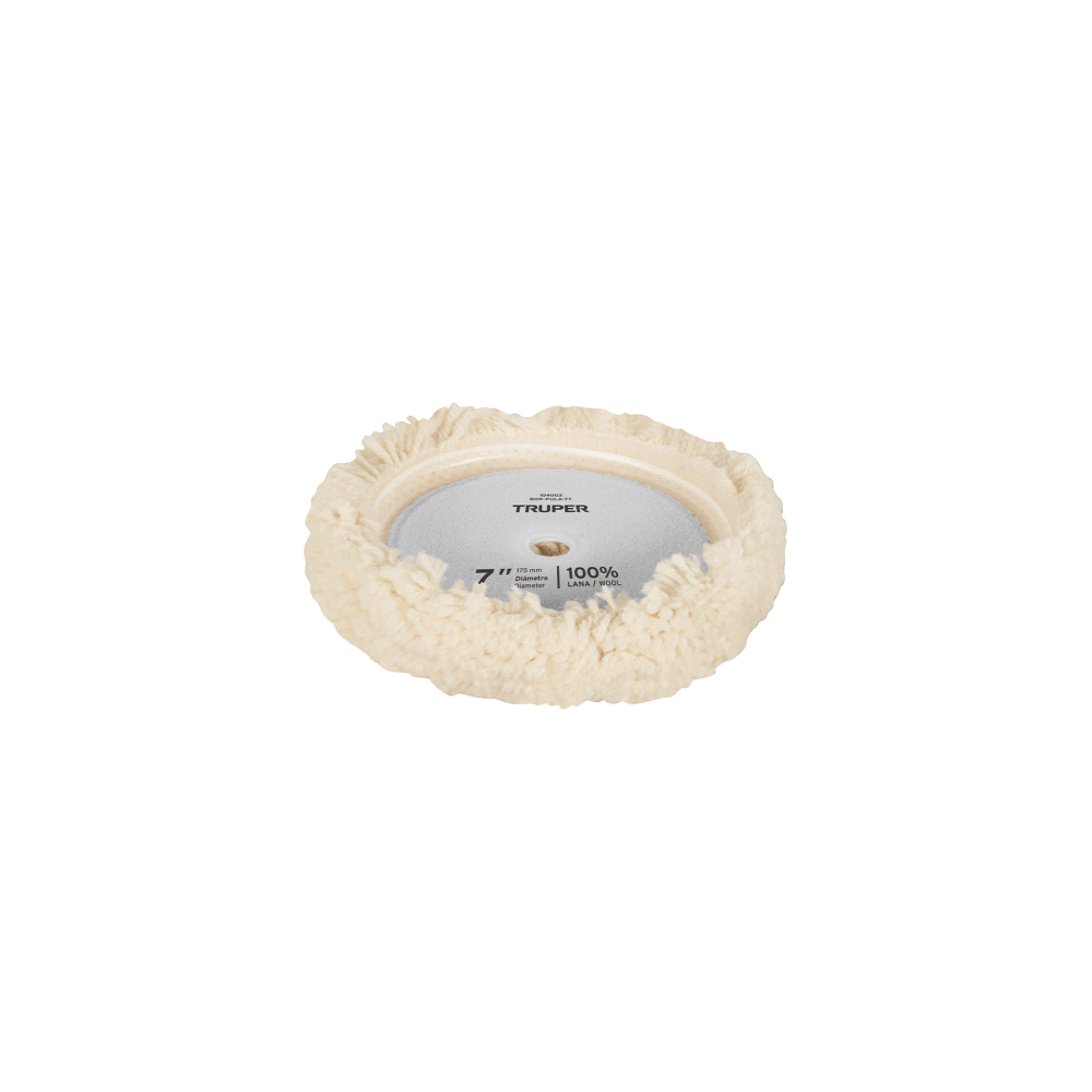 Borla para pulir lana trenzada de 8' hook and loop, TRUPER BOR-PULA-8T
