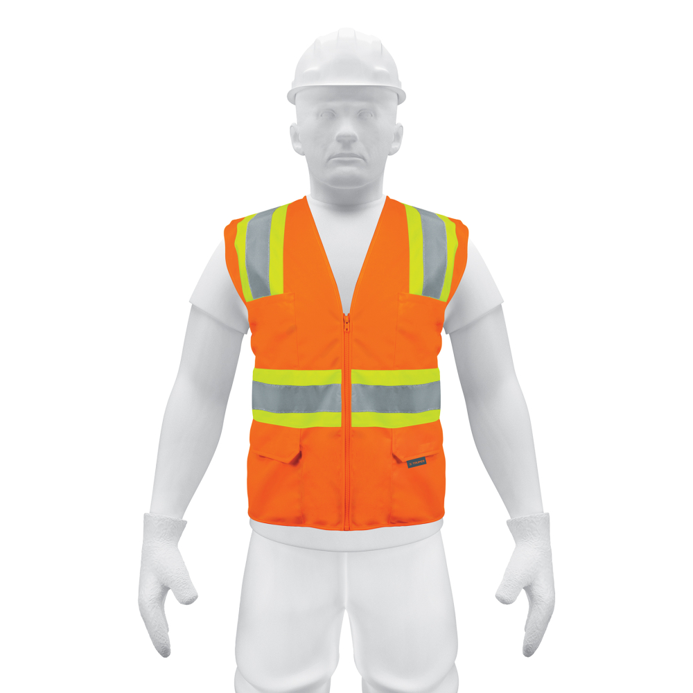 Chaleco de seguridad naranja máxima visibilidad y 6 bolsas CHS-700N