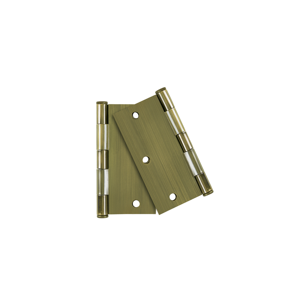 Bolsa c/2 bisagras cuadradas 3-1/2', plana, latón ant, BASIC BC-352PPB