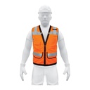 Chaleco seguridad reforzado naranja con bolsas, EG, EXPERT CHS-800N-XL