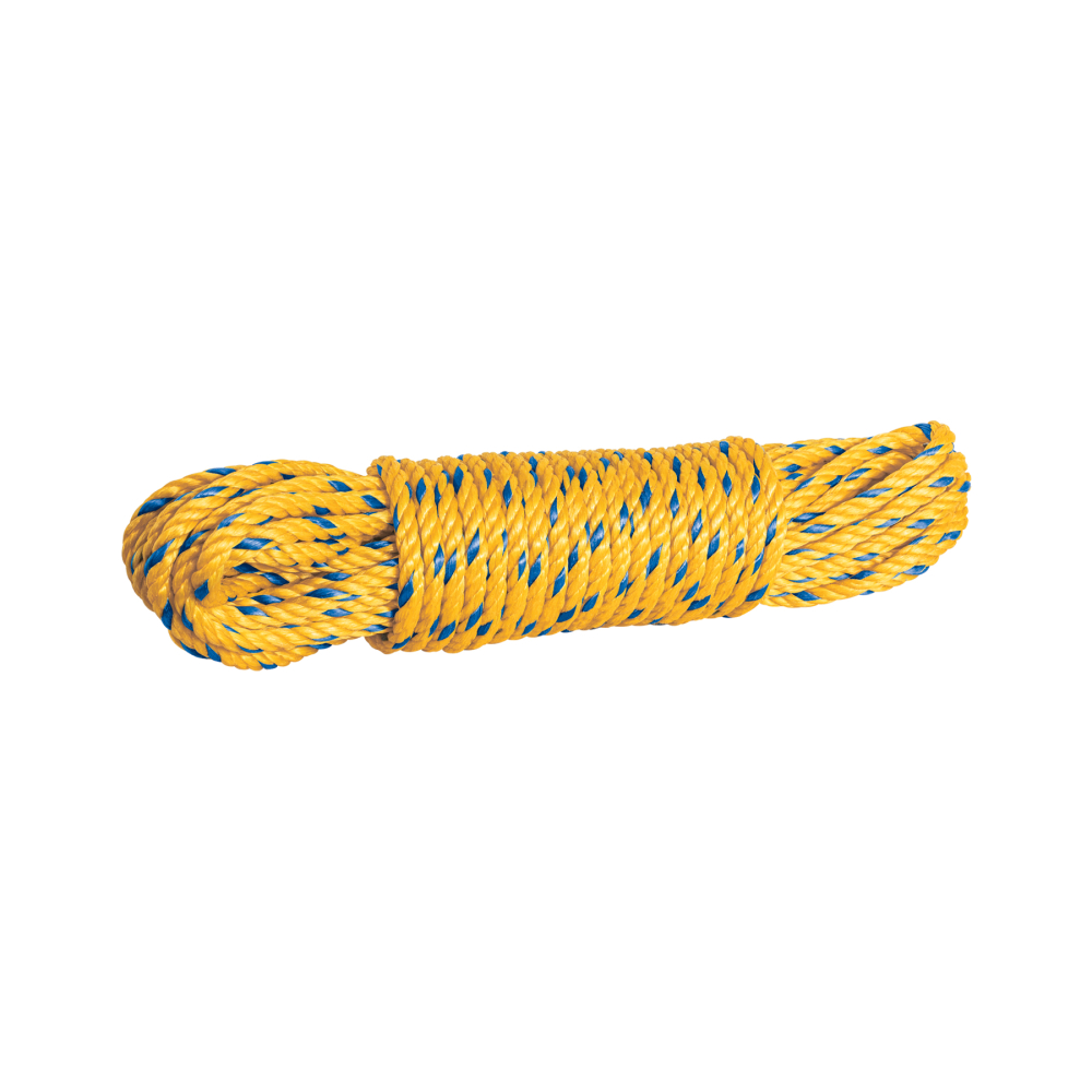 Madeja de cuerda amarilla de polipropileno 6mm, 15m, FIERO CUE-0615