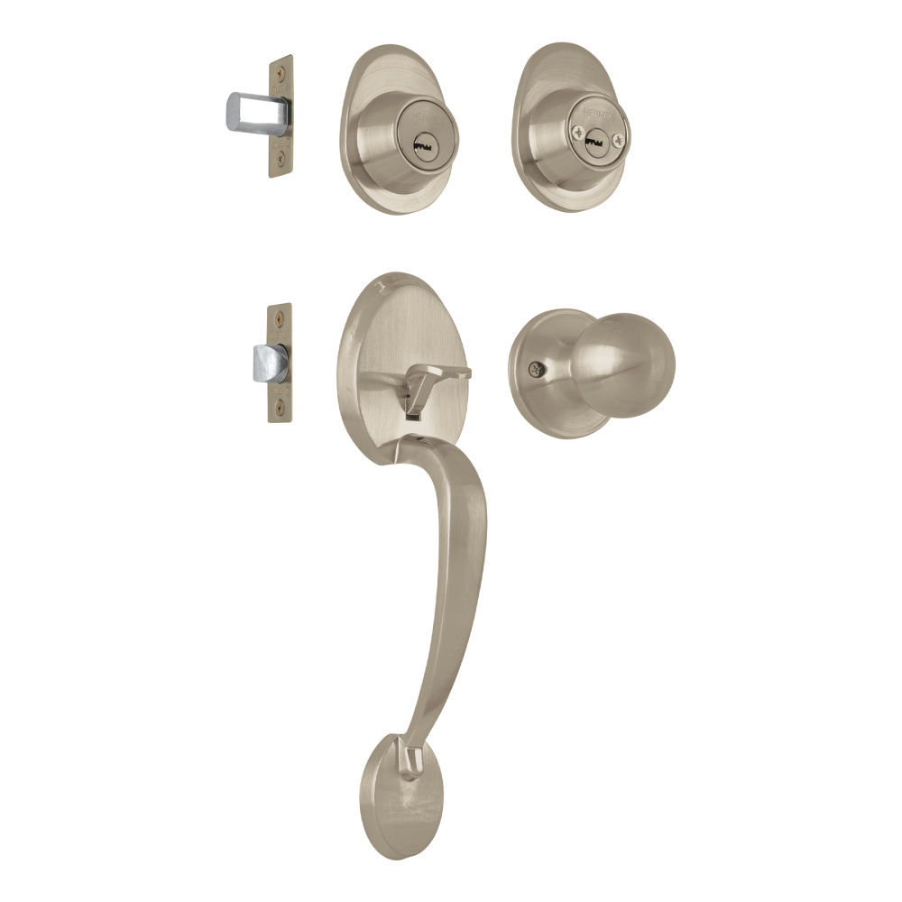 Jaladera/perilla, Lugo llave-llave, Níquel Satín, HERMEX CEP-42PJ