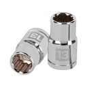 Dado de 13 mm, 12 puntas, cuadro 1/2', TRUPER D-1213-EM