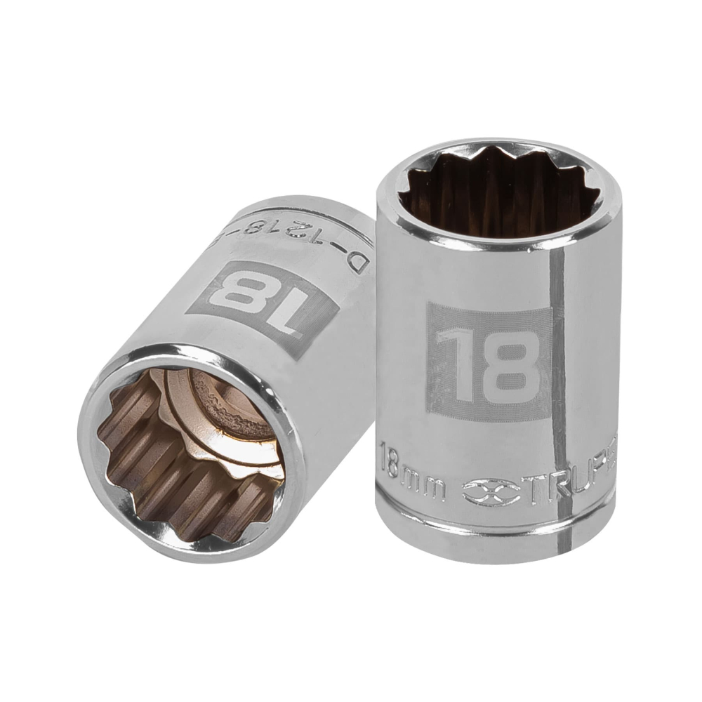 Dado de 18 mm, 12 puntas, cuadro 1/2', TRUPER D-1218-EM