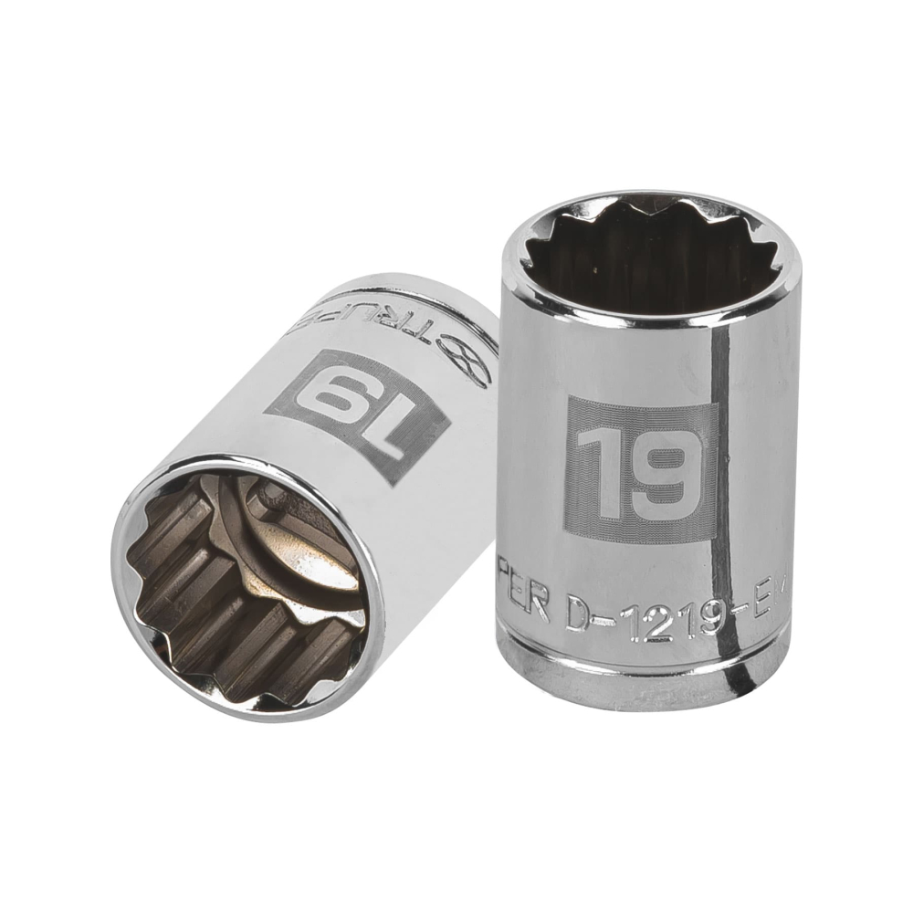 Dado de 19 mm, 12 puntas, cuadro 1/2', TRUPER D-1219-EM