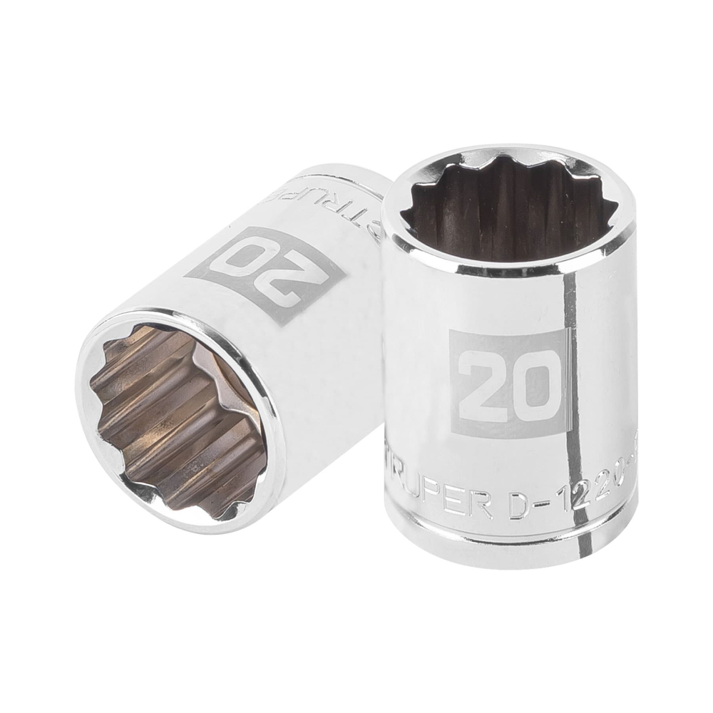 Dado de 20 mm, 12 puntas, cuadro 1/2', TRUPER D-1220-EM