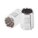 Dado de 20 mm, 12 puntas, cuadro 1/2', TRUPER D-1220-EM