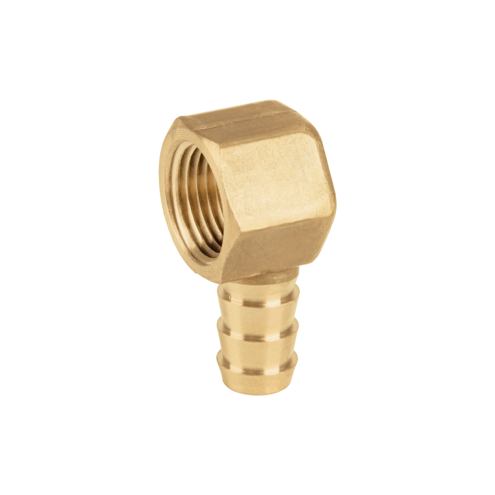 Codo estufa a 90° de latón con espiga de 3/8', FOSET CLG-521E