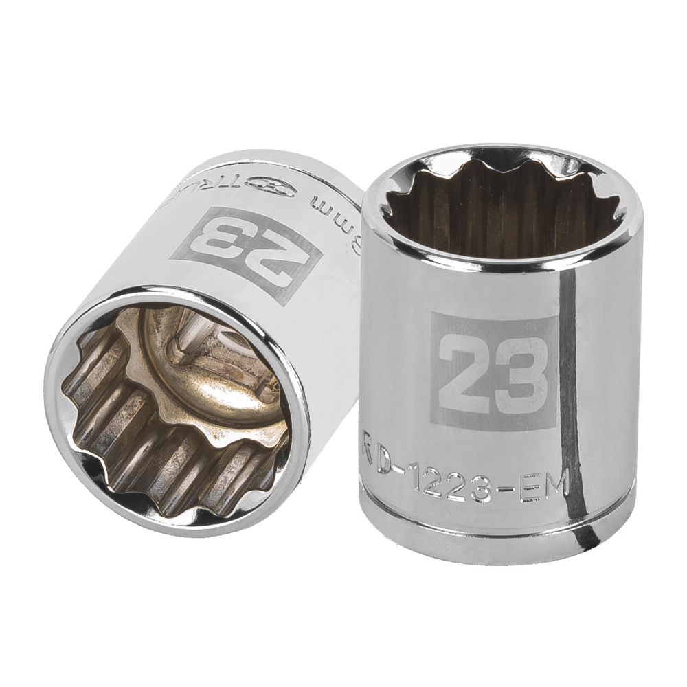 Dado de 23 mm, 12 puntas, cuadro 1/2', TRUPER D-1223-EM