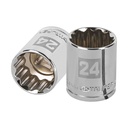 Dado de 24 mm, 12 puntas, cuadro 1/2', TRUPER D-1224-EM