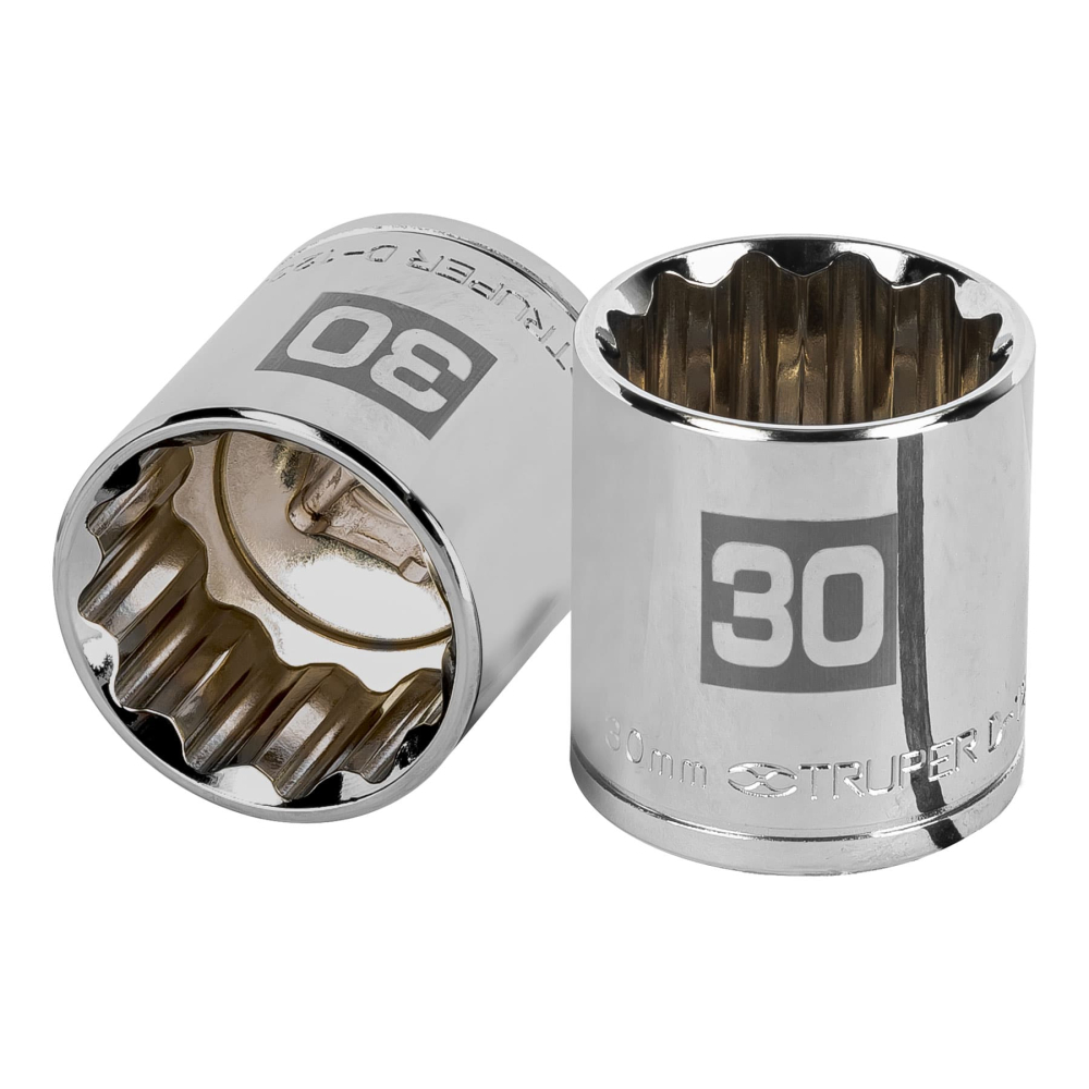 Dado de 30 mm, 12 puntas, cuadro 1/2', TRUPER D-1230-EM