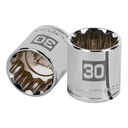 Dado de 30 mm, 12 puntas, cuadro 1/2', TRUPER D-1230-EM