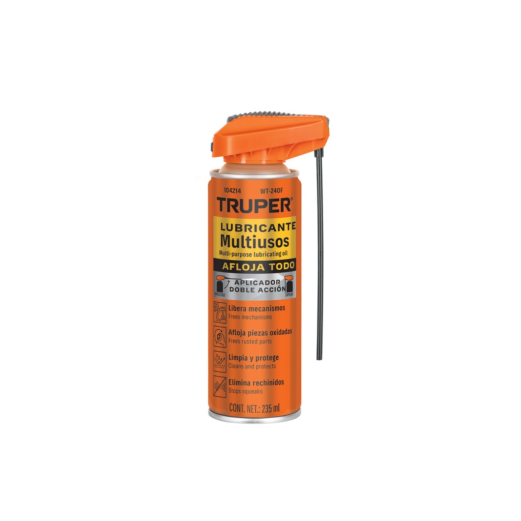 Lubricante multiusos aerosol aplicador doble acción, 235 ml WT-240F