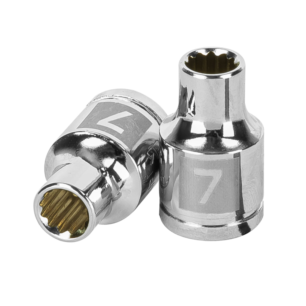 Dado de 7 mm, 12 puntas, cuadro 3/8', TRUPER D-3807-M