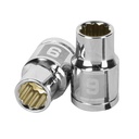 Dado de 9 mm, 12 puntas, cuadro 3/8', TRUPER D-3809-M