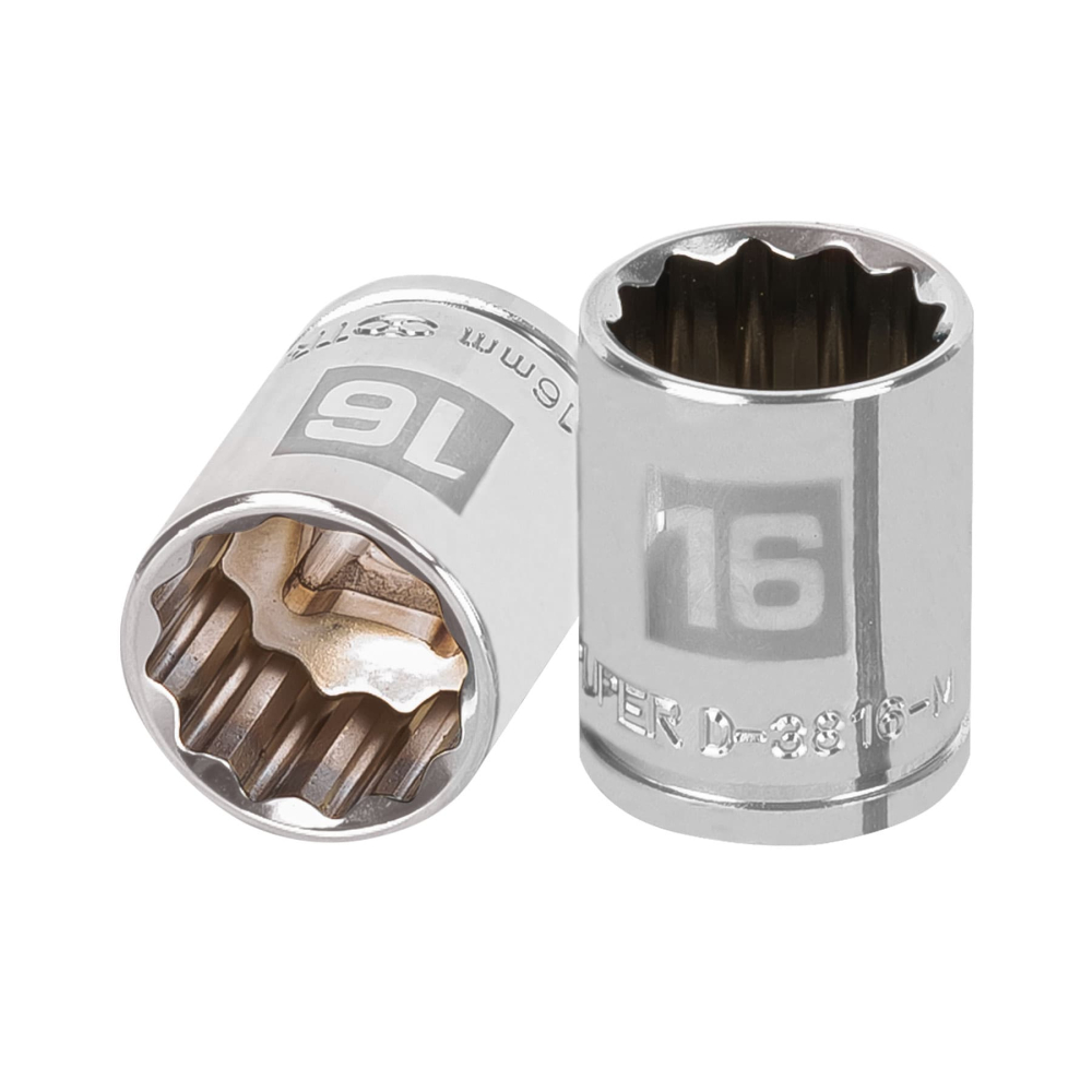 Dado de 16 mm, 12 puntas, cuadro 3/8', TRUPER D-3816-M