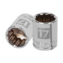 Dado de 17 mm, 12 puntas, cuadro 3/8', TRUPER D-3817-M