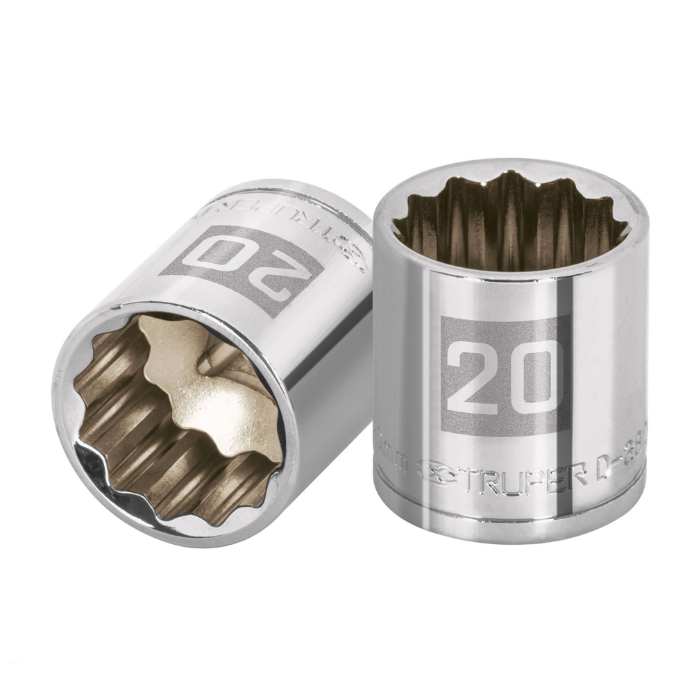 Dado de 20 mm, 12 puntas, cuadro 3/8', TRUPER D-3820-M
