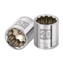 Dado de 20 mm, 12 puntas, cuadro 3/8', TRUPER D-3820-M