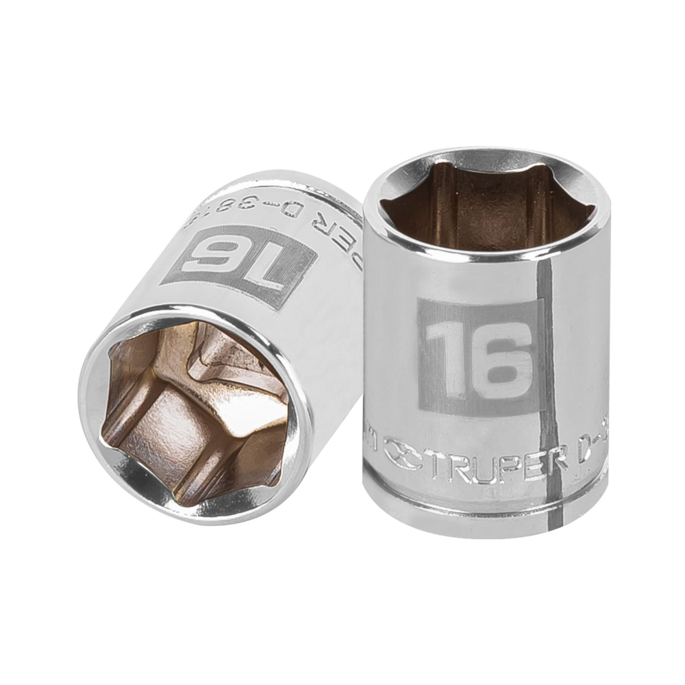 Dado de 16 mm, 6 puntas, cuadro 3/8', TRUPER D-3816-HM