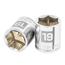 Dado de 19 mm, 6 puntas, cuadro 3/8', TRUPER D-3819-HM