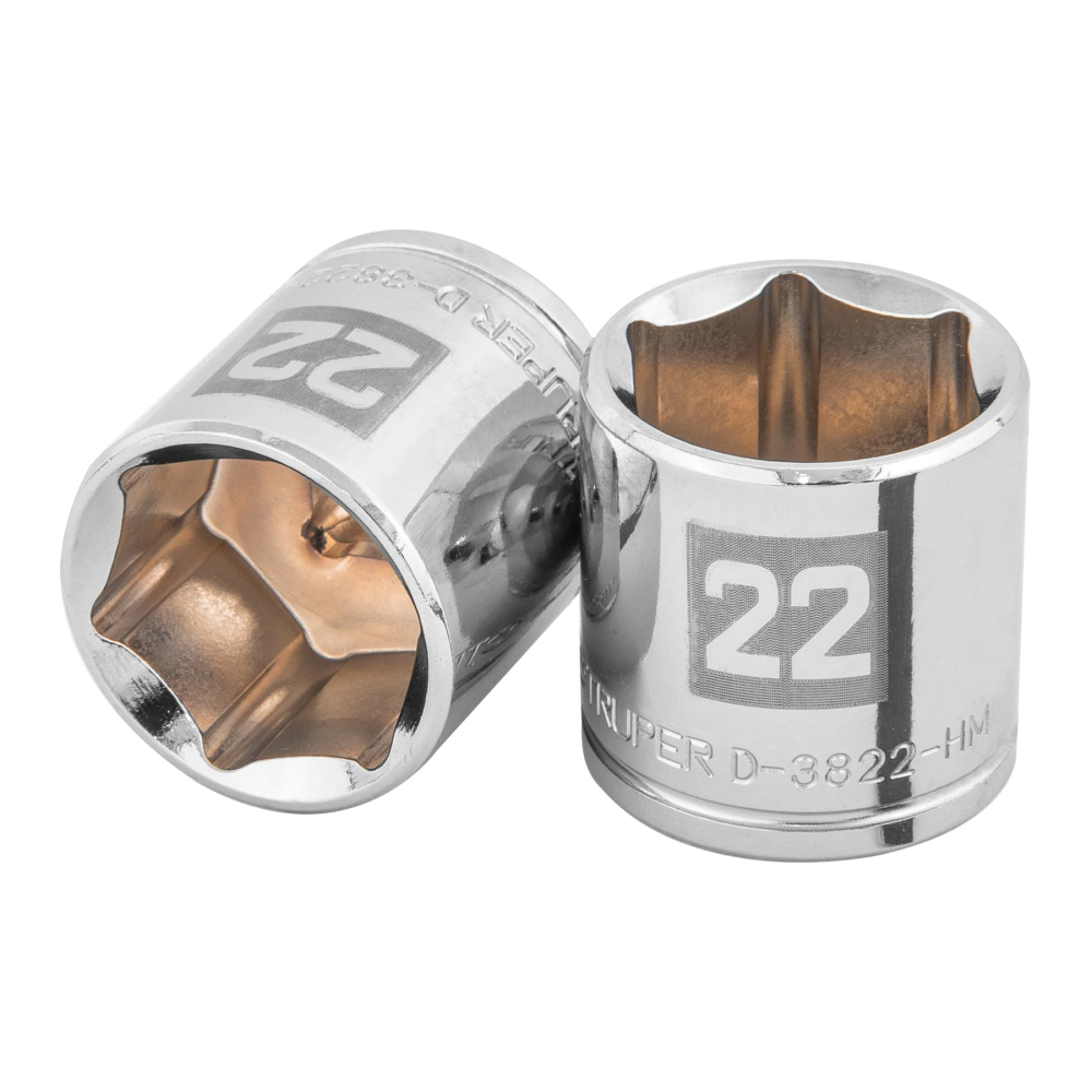 Dado de 22 mm, 6 puntas, cuadro 3/8', TRUPER D-3822-HM