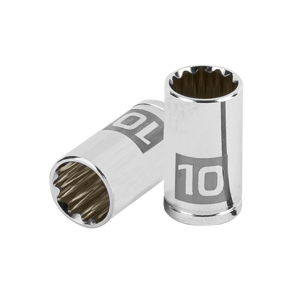 Dado de 10 mm, 12 puntas, cuadro 1/4', TRUPER D-1410-BM
