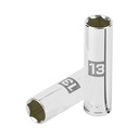 Dado largo de 13 mm, 6 puntas, cuadro 3/8', TRUPER D-3813-HM-L