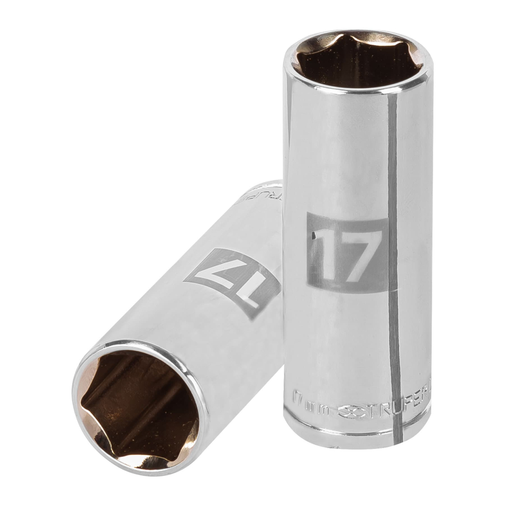 Dado largo de 17 mm, 6 puntas, cuadro 3/8', TRUPER D-3817-HM-L